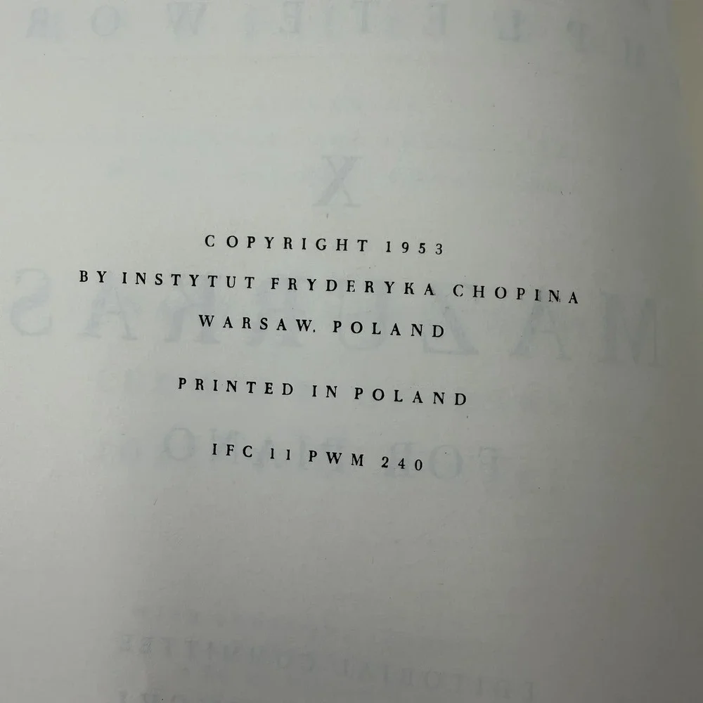 Vintage 1950s Chopin Complete Works IV and X- Mazurkas,Waltzes Piano Music Book